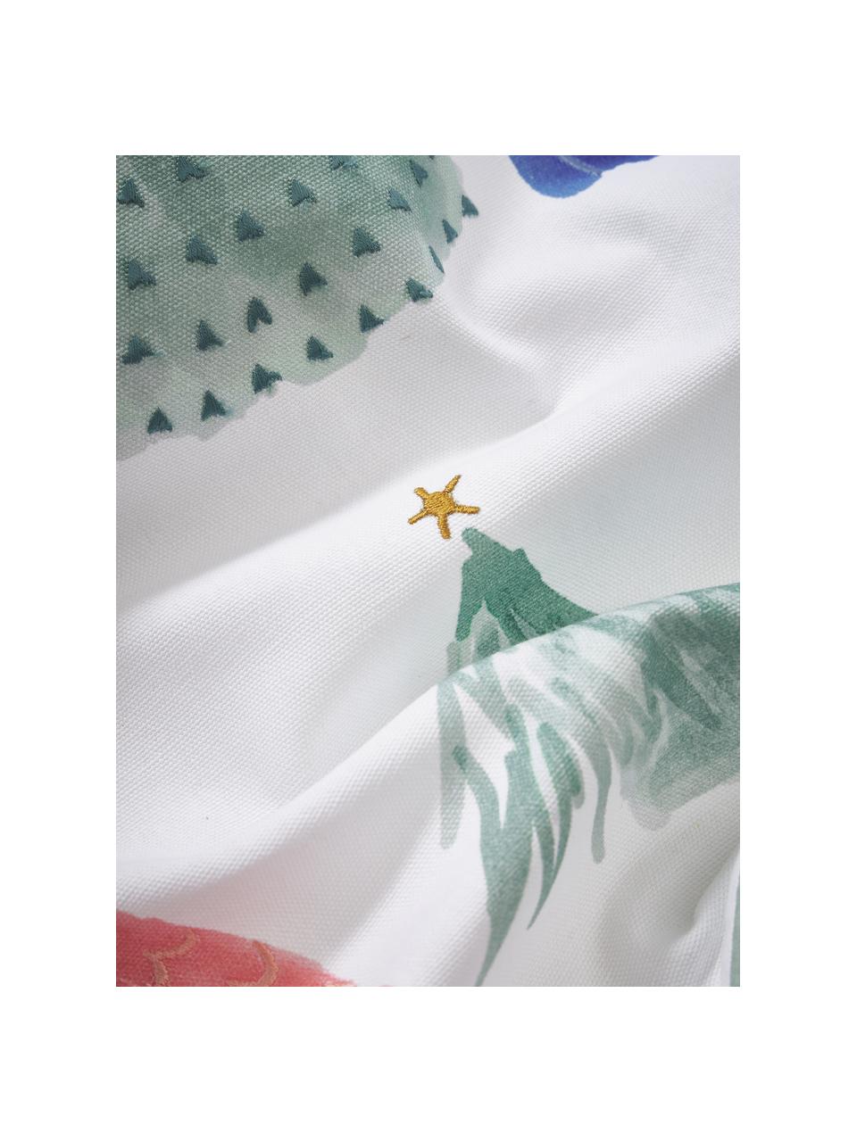 Housse de coussin 45x45 brodée motif Noël Festive, Multicolore, larg. 45 x long. 45 cm