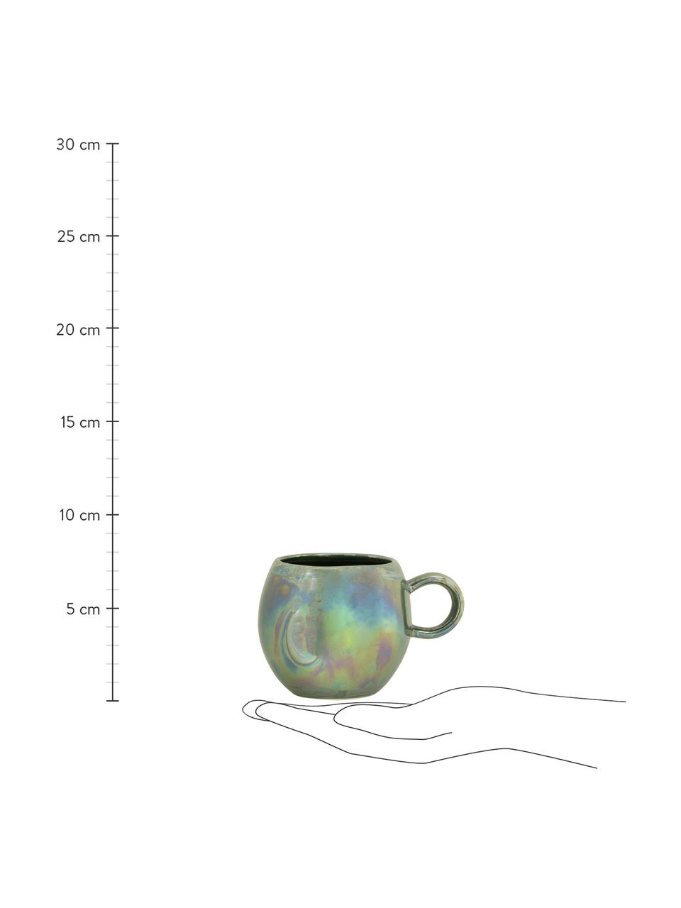 Tasse Pino mit effektvoller Glasur, Keramik, Grüntöne, Ø 9 x H 8 cm