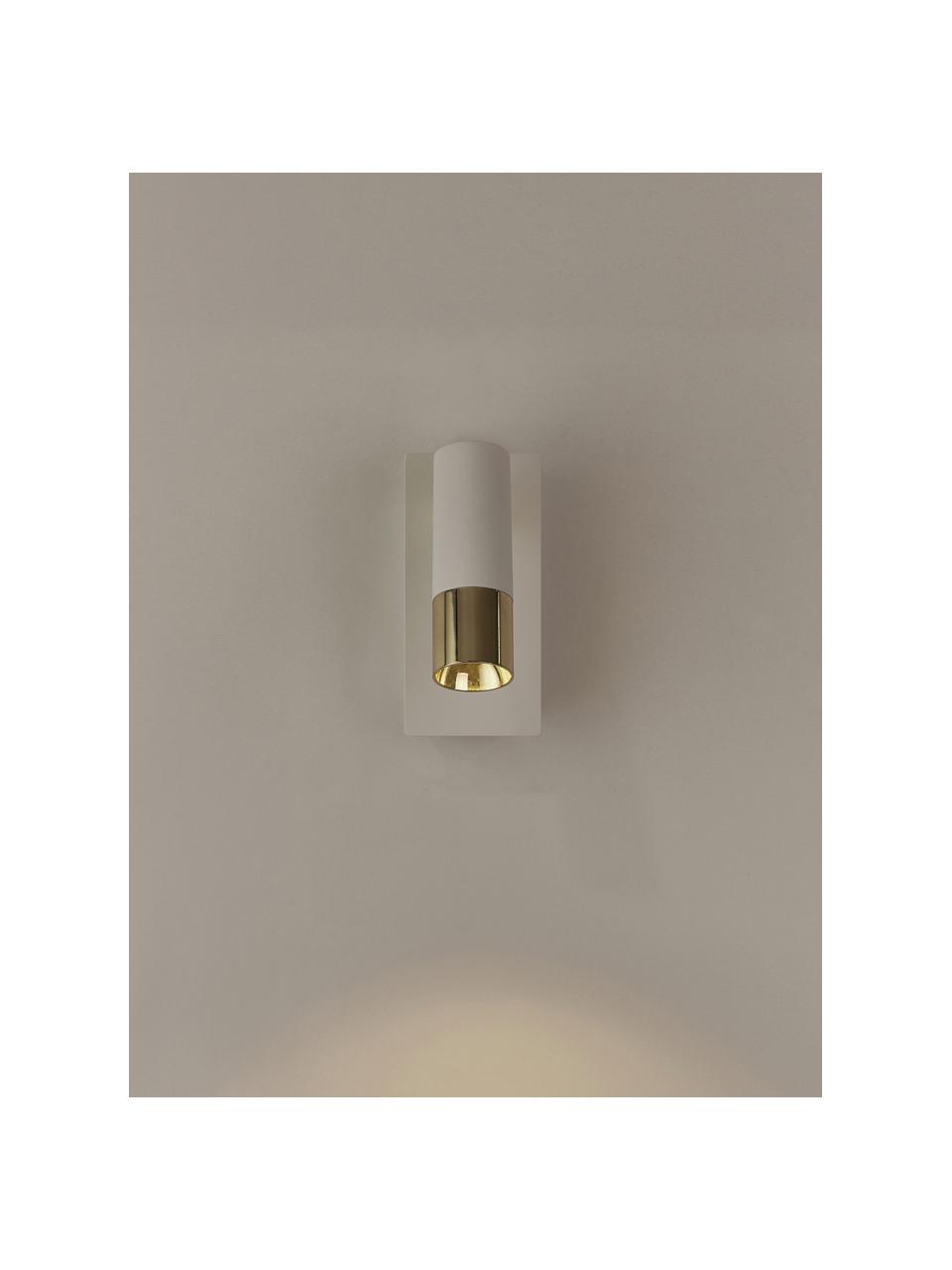 Applique murale LED orientable Bobby, Blanc, couleur dorée, larg. 7 x haut. 15 cm
