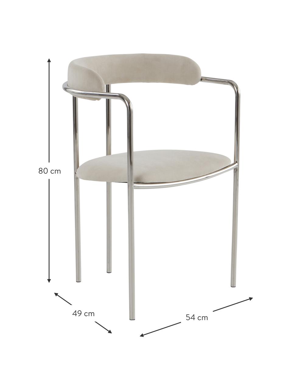 Chaise rembourrée Maryland, Tissu beige, larg. 54 x prof. 49 cm