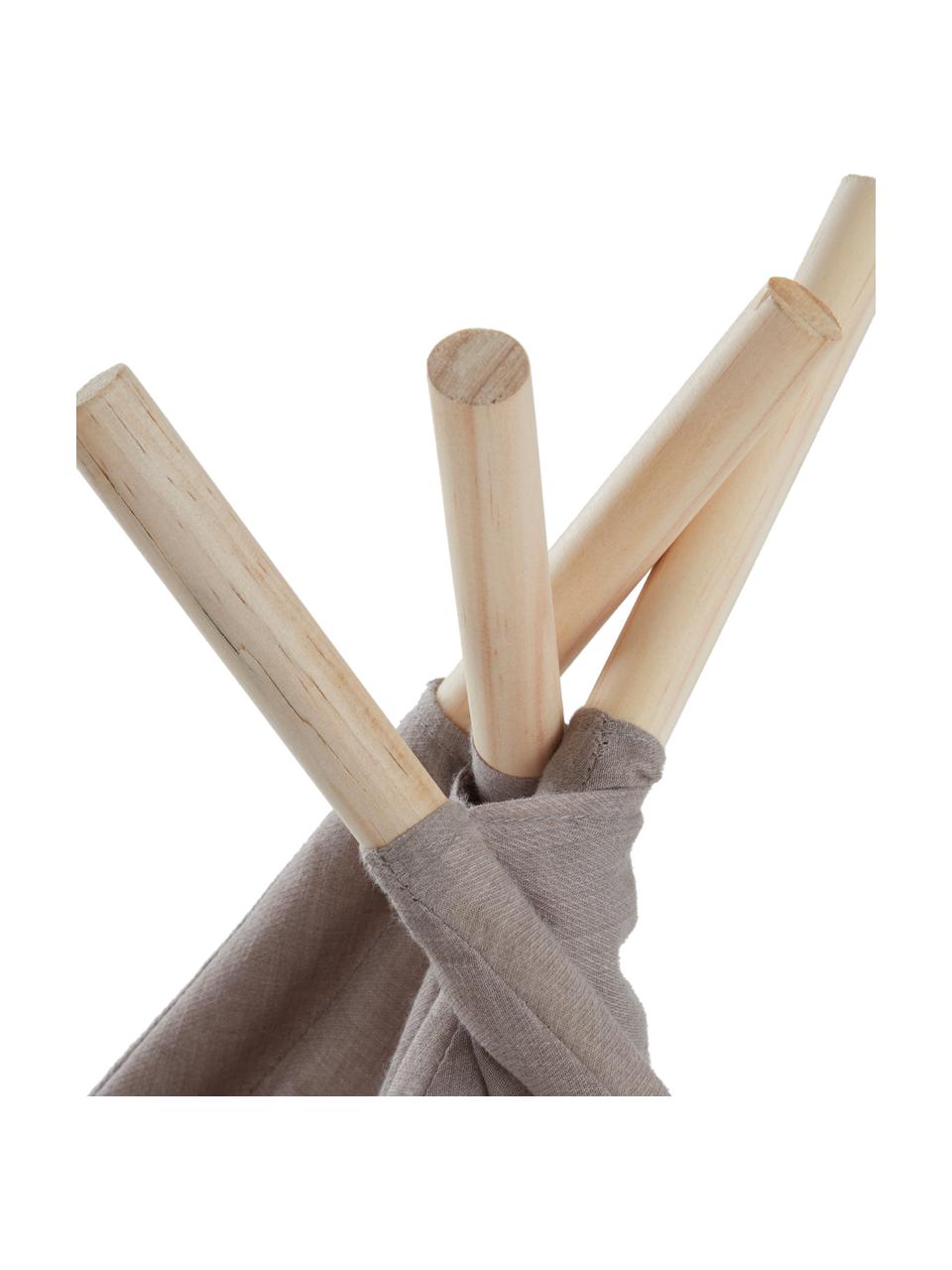Tipi infantil Heaven, Funda: 65% poliéster, 35% algodó, Estructura: madera, Gris pardo, An 130 x Al 120 cm