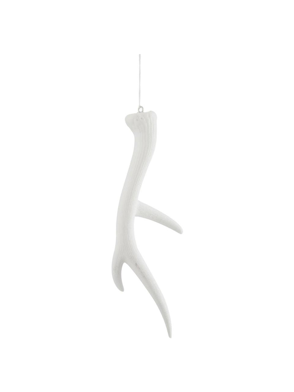 Decoratieve hanger Antlers, Kunststof, Wit, 8 x 21 cm