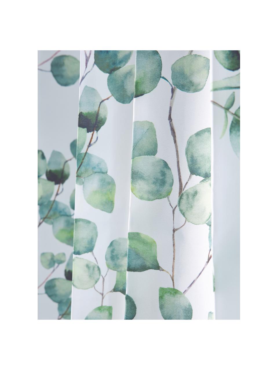 Rideau de douche Ayra, 100 % polyester, Vert, blanc, larg. 180 x long. 200 cm