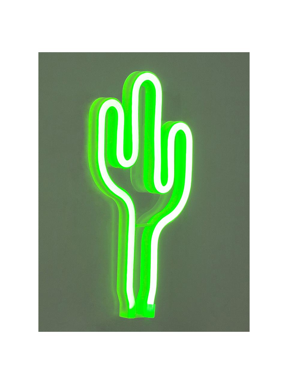 Lámpara neón LED Cactus, Lámpara: plástico, Verde, An 14 x Al 27 cm