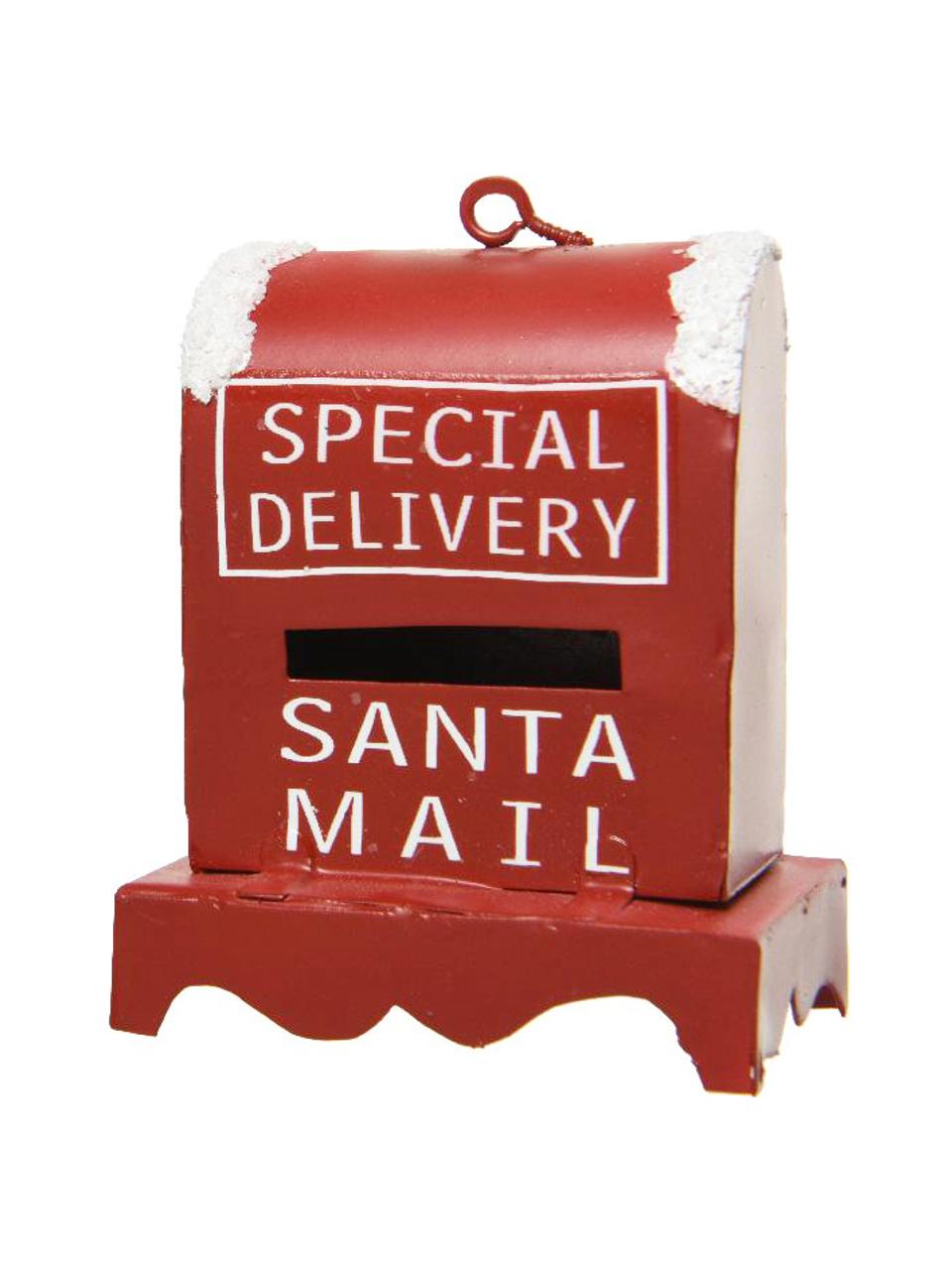 Sada dekorací ve tvaru poštovní schránky Mail, 2 díly, Potažené železo, Červená, bílá, Š 6 cm, V 6 cm