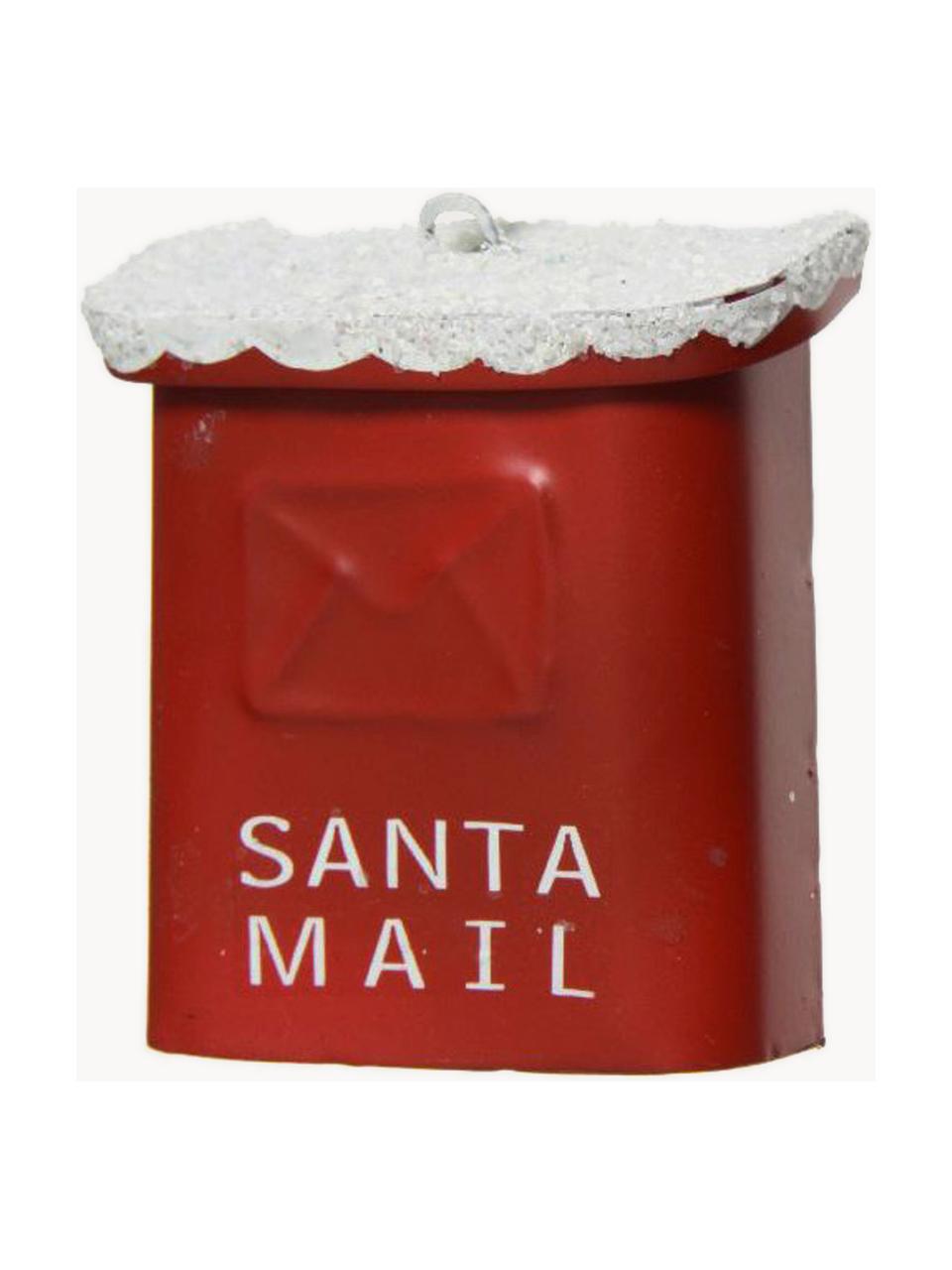 Objets décoratifs de Noël Mail, 2 élém., Fer, enduit, Rouge, blanc, larg. 6 x haut. 6 cm