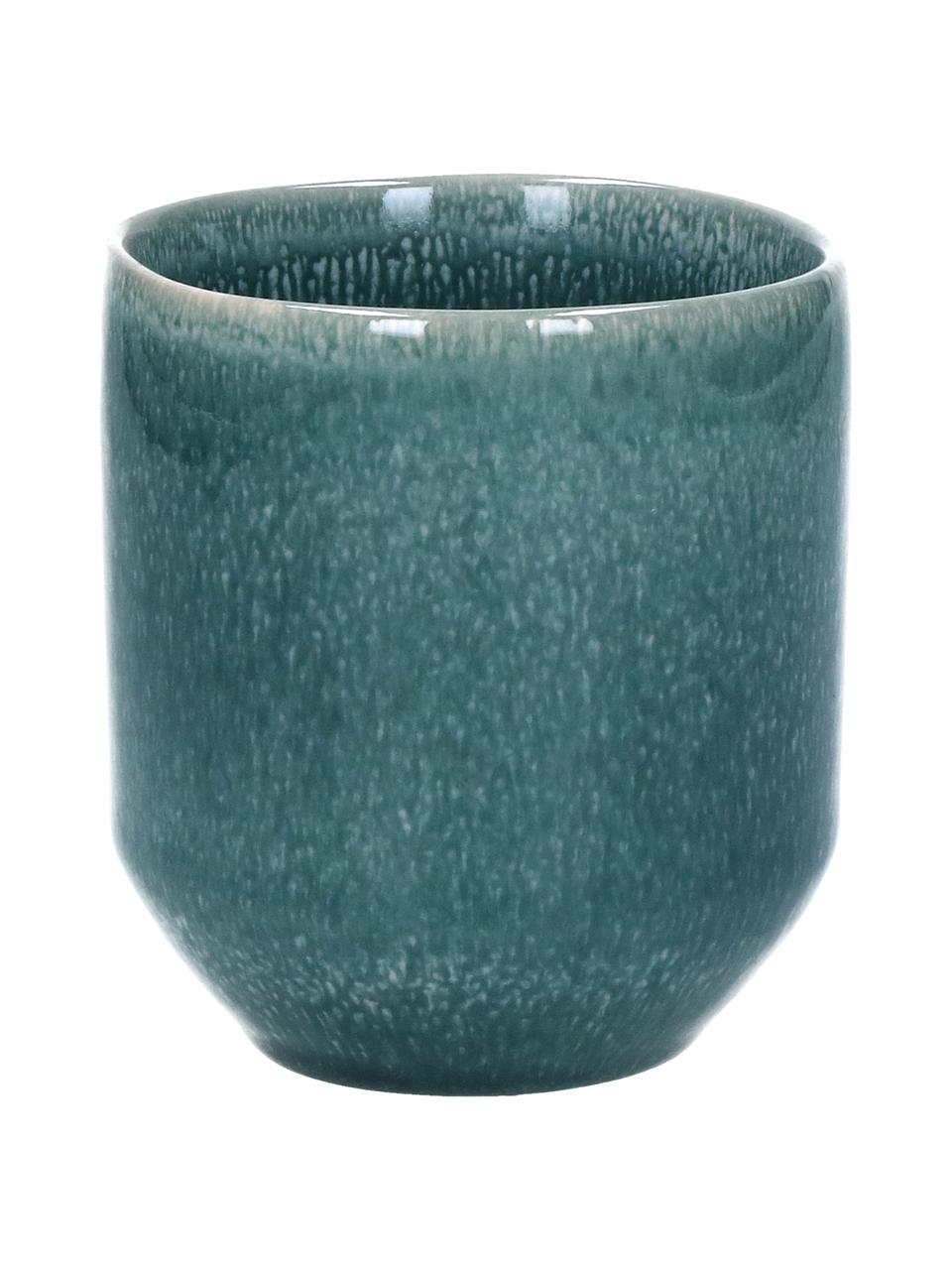 Tazza senza manico in gres Audrey 2 pz, Gres, Verde grigio, Ø 8 x Alt. 9 cm