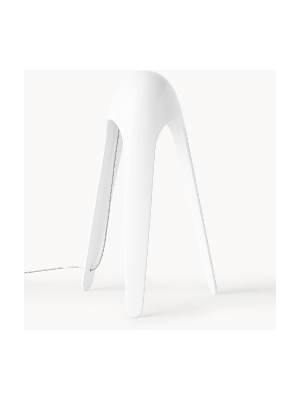 Lampada da tavolo piccola a LED con funzione touch Cyborg, Lampada: alluminio laccato, Bianco, Ø 20 x Alt. 31 cm