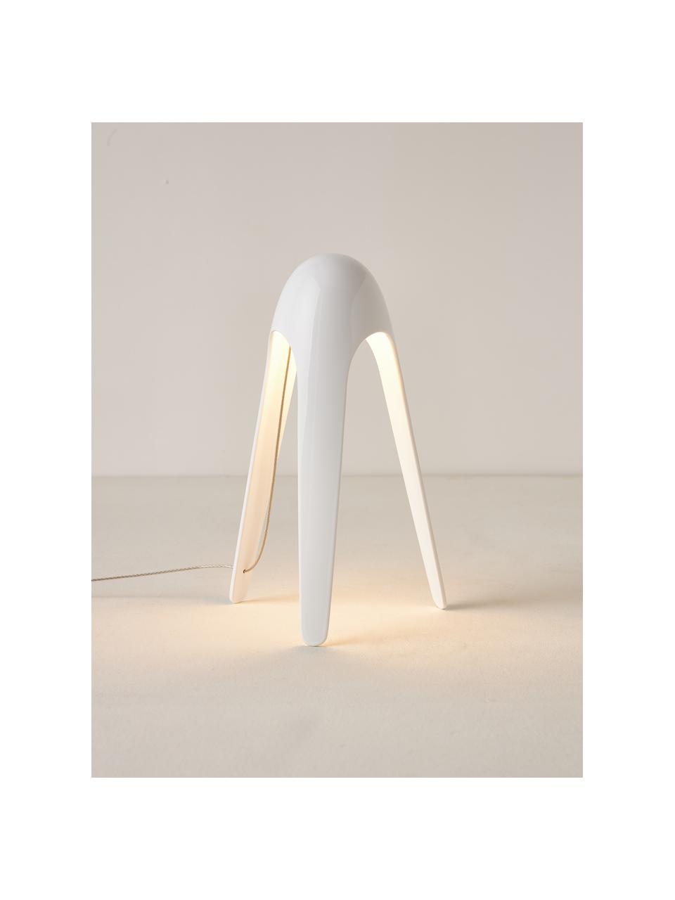 Malá stolní LED lampa s dotykovou funkcí Cyborg, Bílá, Ø 20 cm, V 31 cm