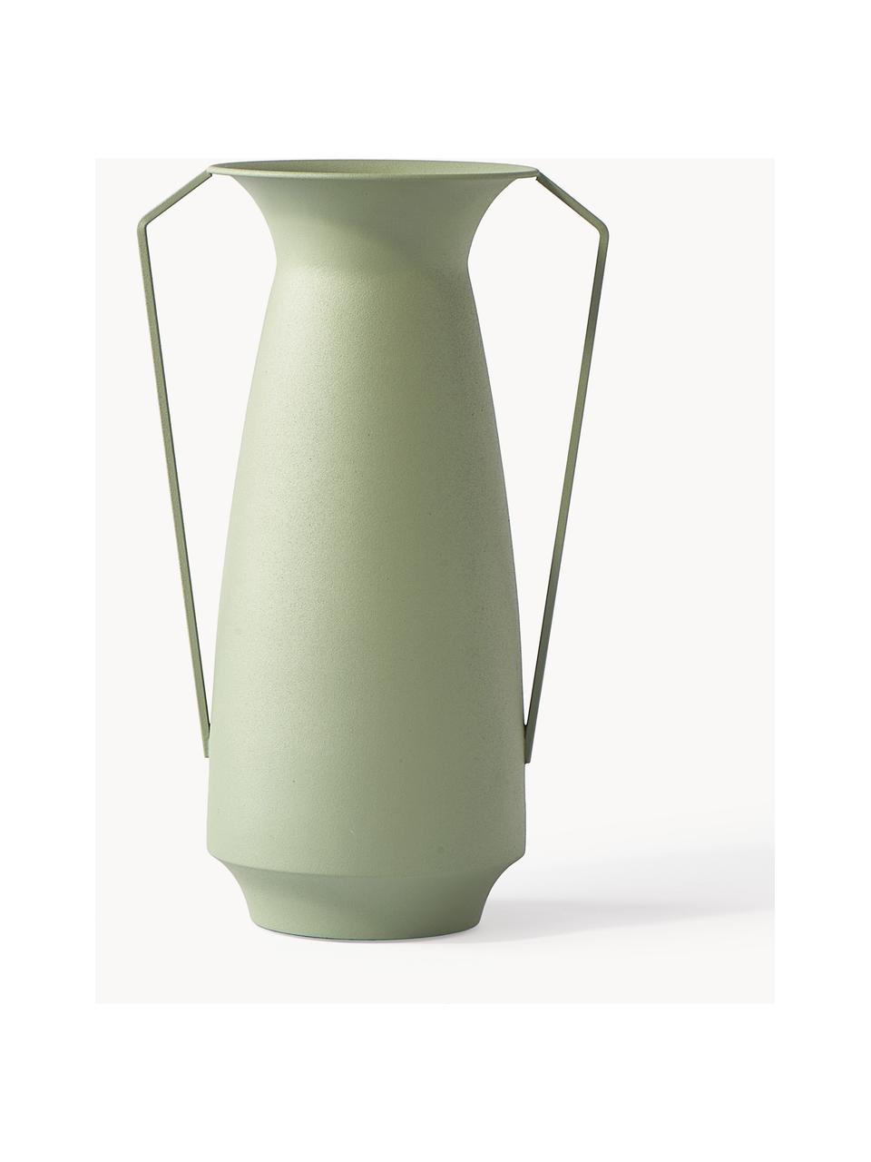 Vases design Roman, 4 pièces, Acier, enduit, Tons verts, jaune, Lot de tailles variées
