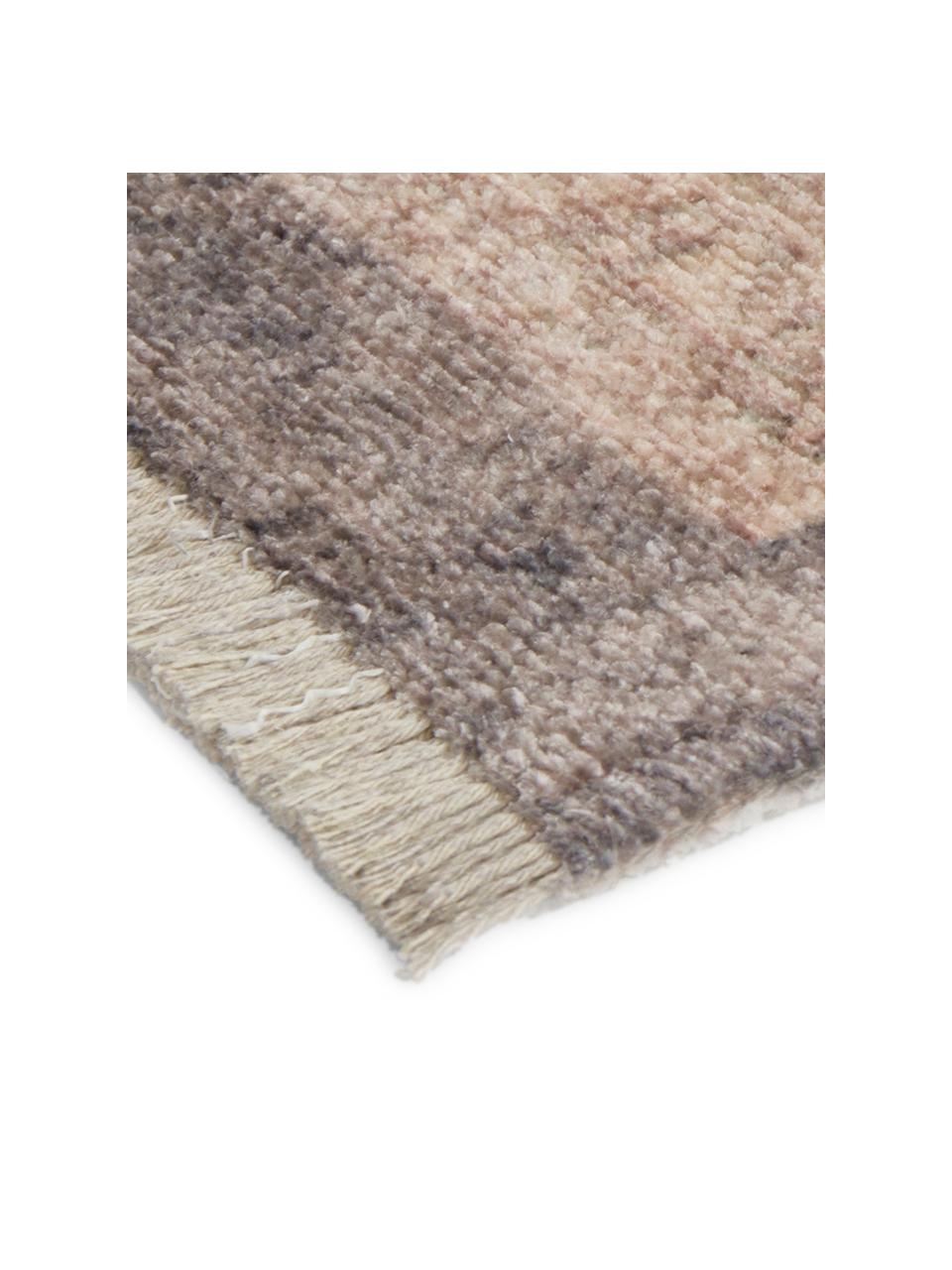 Teppich Maschad Chora im Vintage Style mit Fransen, 80% Baumwolle, 20% Polyester-Chenille, Beige, Taupe, B 200 x L 290 cm (Größe L)