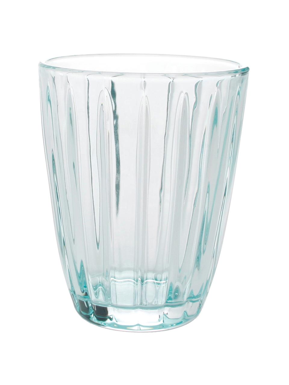 Verres à eau avec embossage décoratif Zefir, 4 pièces, Bleu