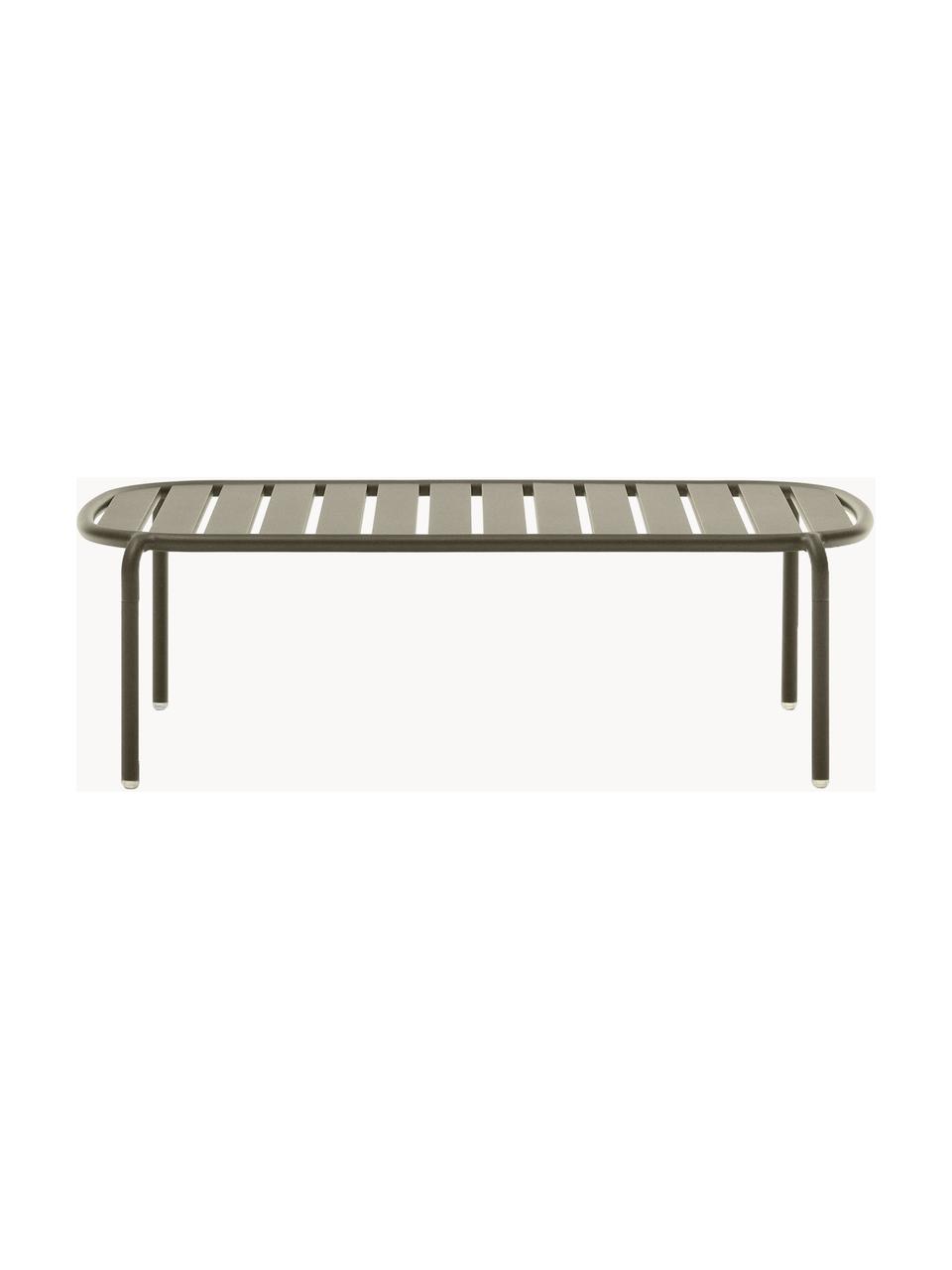 Mesa para exterior Joncols, Aluminio con pintura en polvo, Verde oliva, An 113 x F 65 cm