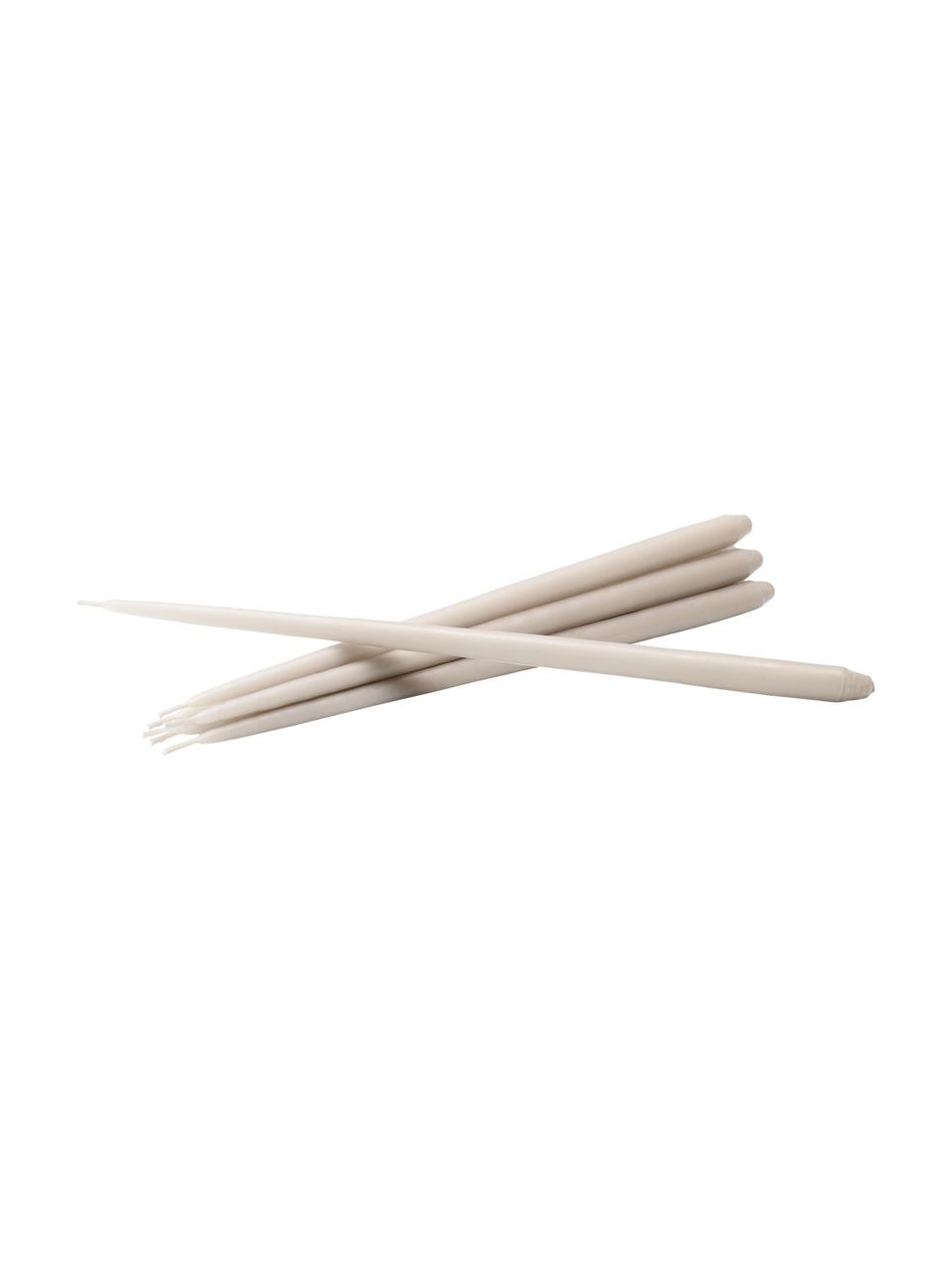 Velas cónicas Stoff Nagel, 6 uds., Parafina, Beige, Ø 1 x Al 29 cm