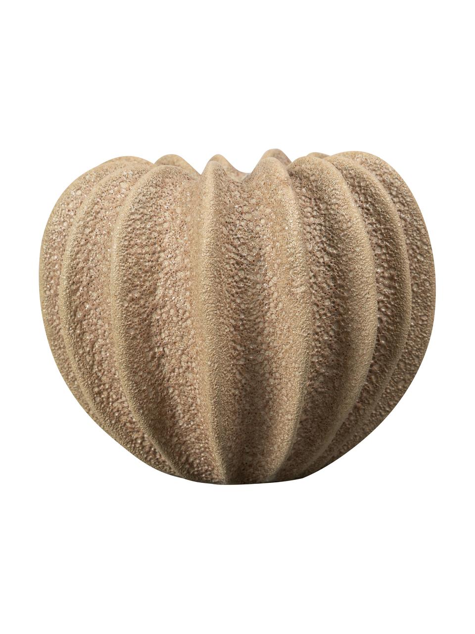 Jarrón pequeño Beach, Gres, Beige, Ø 16 x Al 13 cm