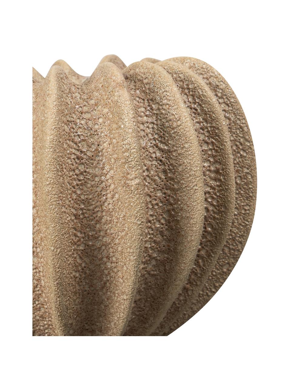 Jarrón pequeño Beach, Gres, Beige, Ø 16 x Al 13 cm