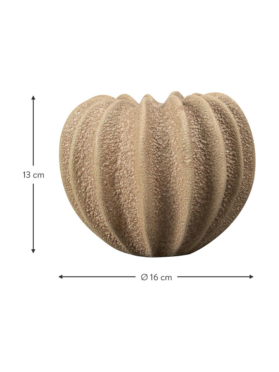 Kleine Vase Beach in Beige, Steingut, Beige, Ø 16 x H 13 cm