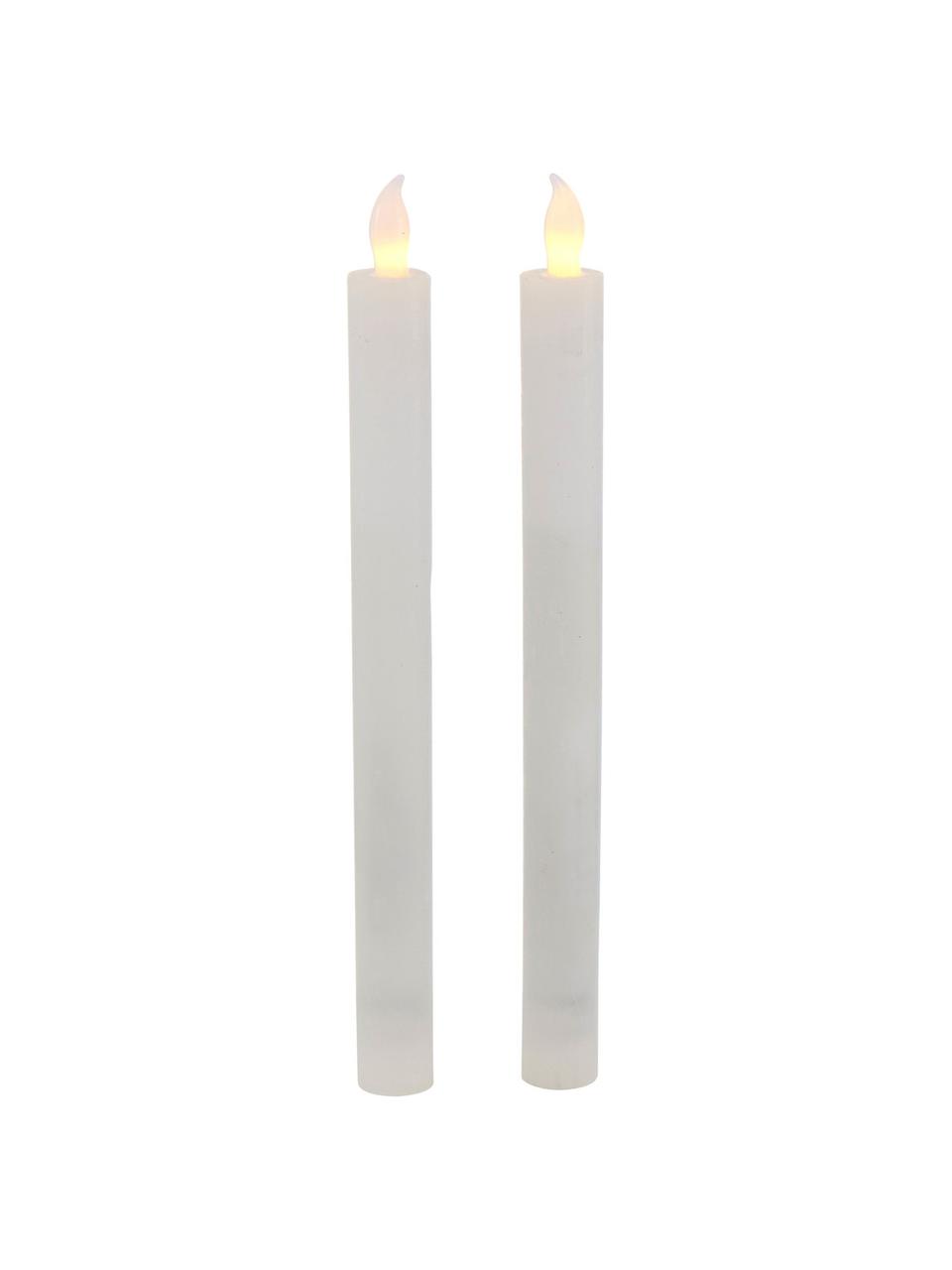 LED Kerzen Vilago, 2 Stück, Wachs, Weiss, Ø 2 x H 24 cm