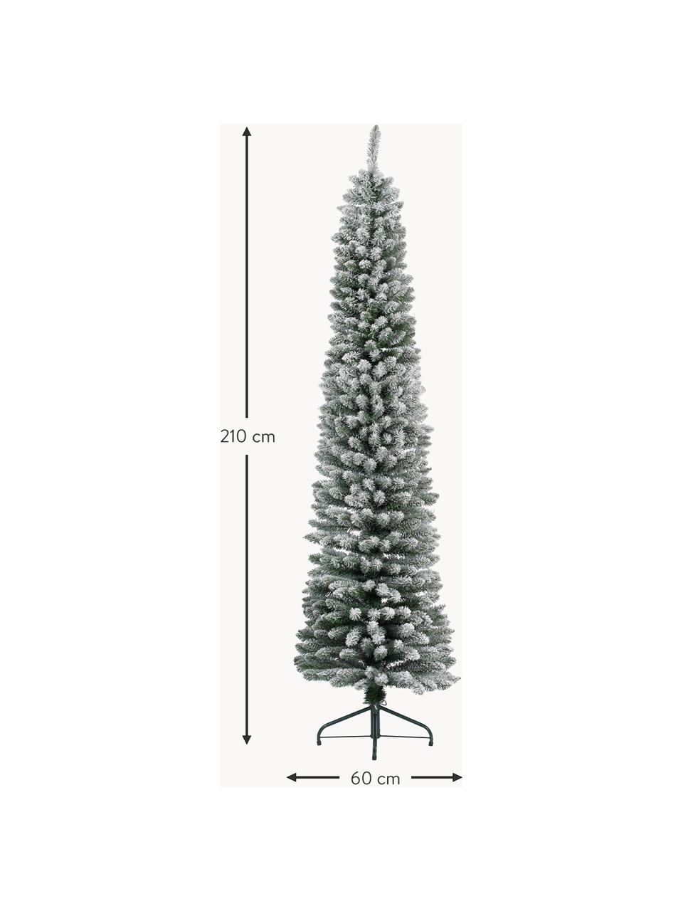 Decoratieve kerstboom Pencil, besneeuwd, Kunststof (PVC), Groen, wit, Ø 60 x H 210 cm