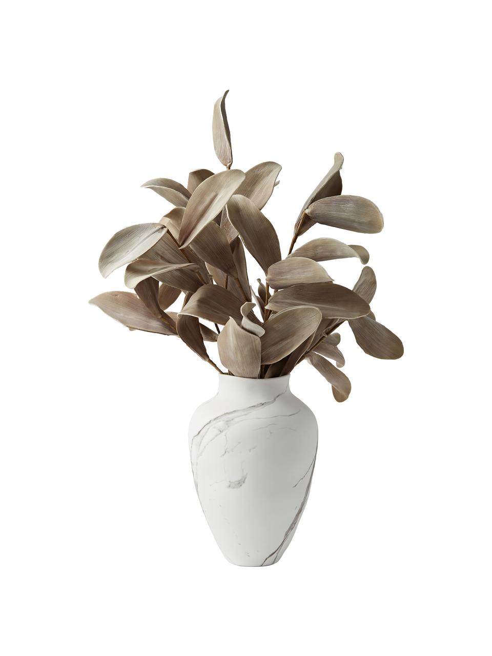 Velká ručně vyrobená váza z kameniny Latona, Kamenina, Bílá, šedá, Ø 21 cm, V 30 cm