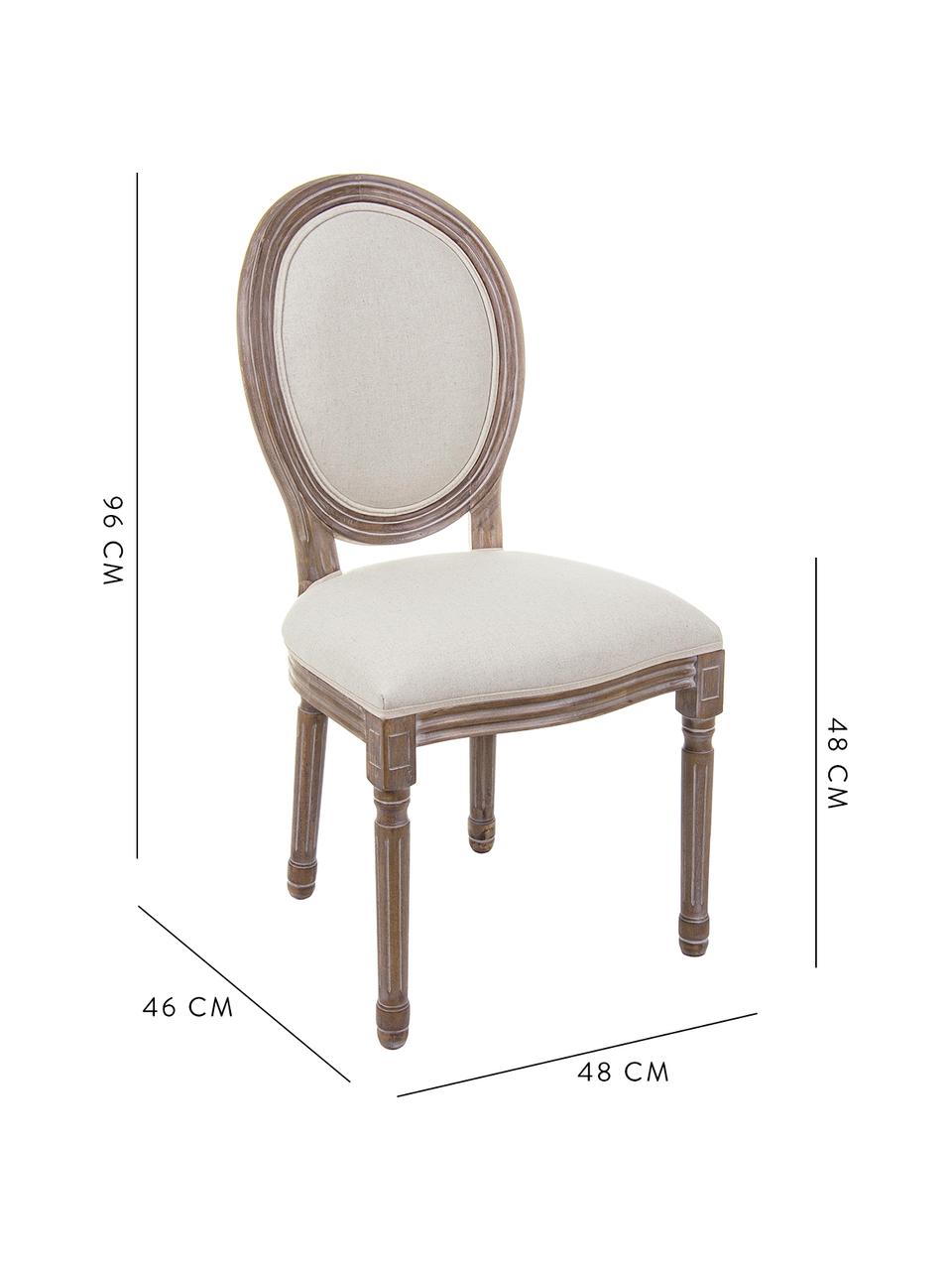 Chaise rembourrée Mathilde, 2 pièces, Beige clair, bois de bouleau