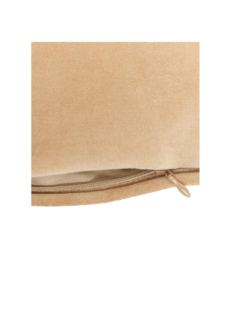 Funda de cojín de terciopelo Dana, 100% terciopelo de algodón, Marrón, An 50 x L 50 cm