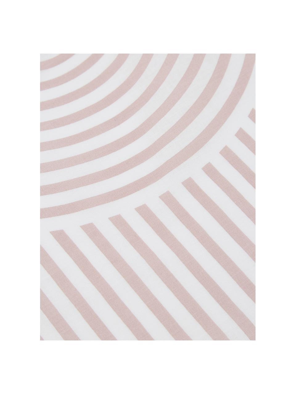 Gemusterte Baumwoll-Bettwäsche Arcs in Altrosa/Weiß, Webart: Renforcé Fadendichte 144 , Rosa,Weiß, 240 x 220 cm + 2 Kissen 80 x 80 cm