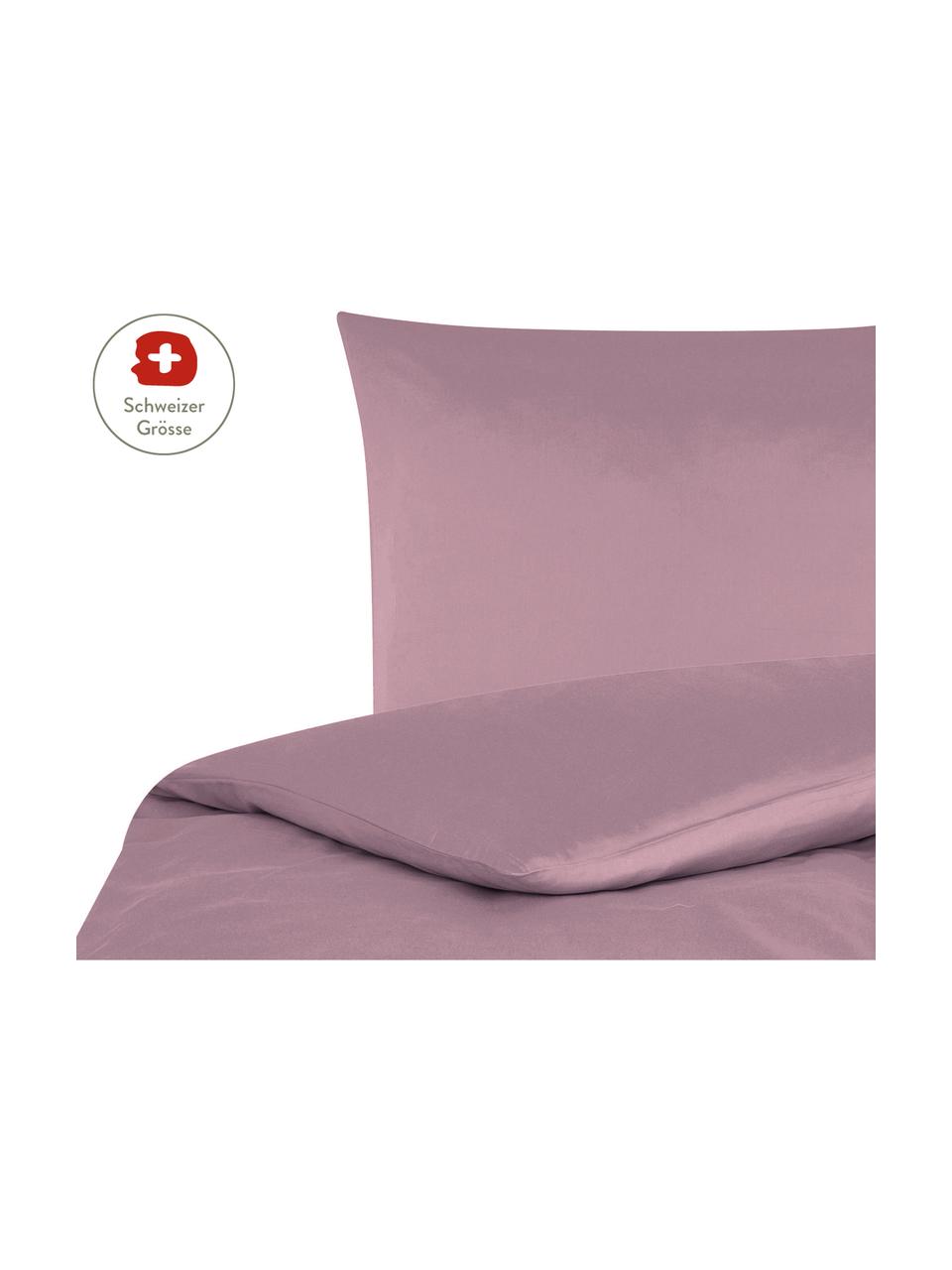 Baumwollsatin-Bettdeckenbezug Comfort in Mauve, Webart: Satin, leicht glänzend Fa, Mauve, B 160 x L 210 cm