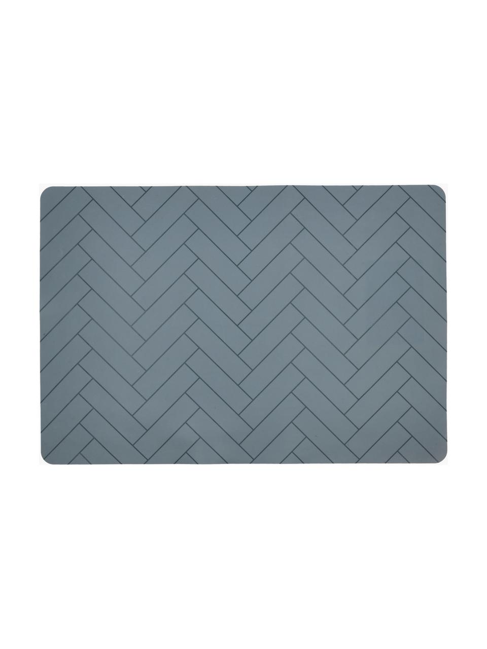 Silicone placemat Tiles, Siliconen, Grijsblauw, B 33 x L 48 cm