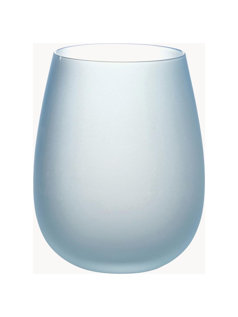 Waterglazen Happy Hour, set van 6, Glas, Blauw- en groentinten, Ø 7 x H 11 cm, 500 ml