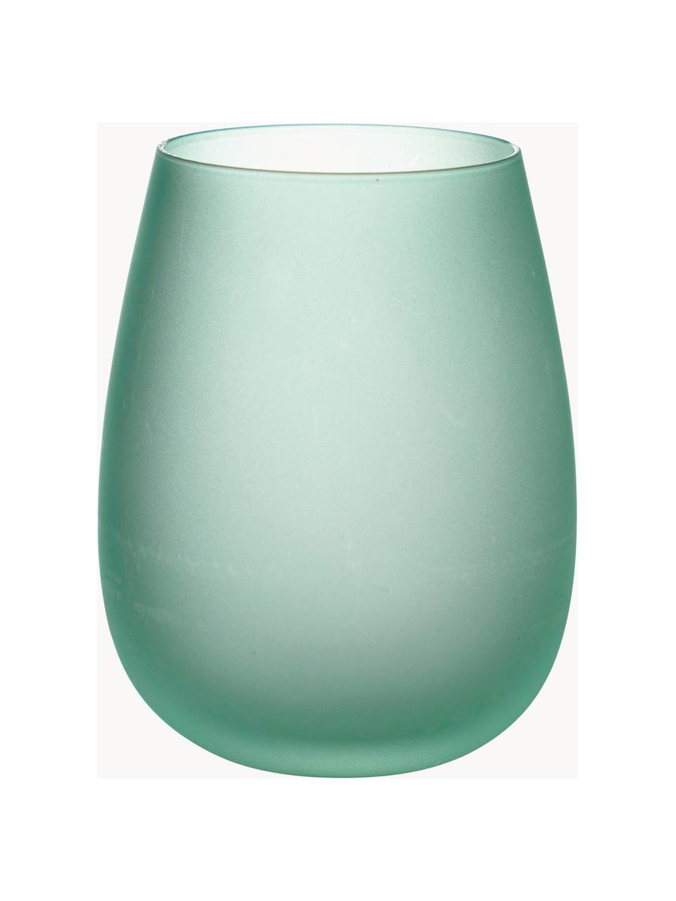 Wassergläser Happy Hour, 6er-Set, Glas, Blau- und Grüntöne, matt, Ø 7 x H 11 cm, 500 ml