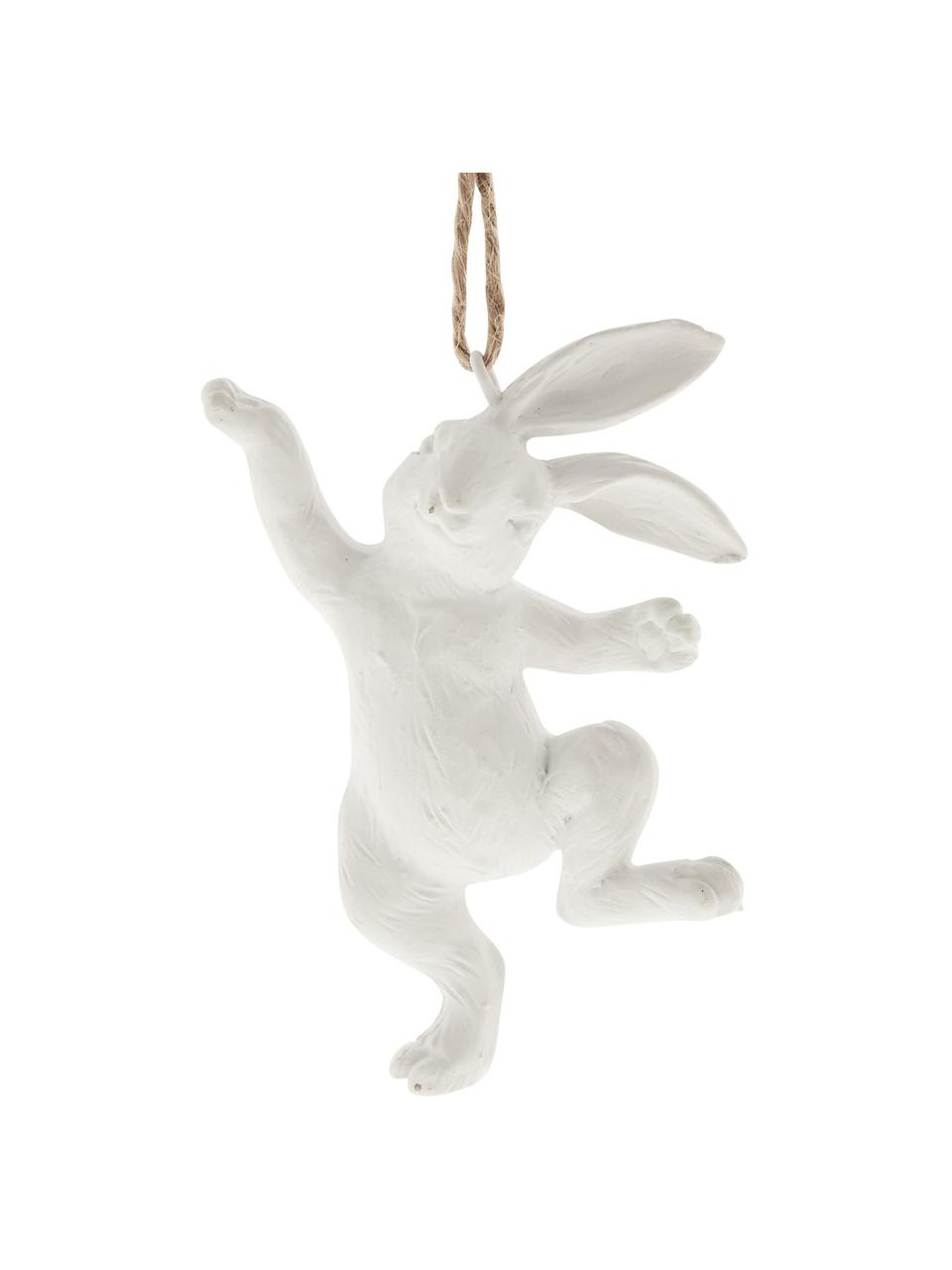 Deko-Anhänger Osterhase Semina, Polyresin, Weiß, B 7 x H 10 cm