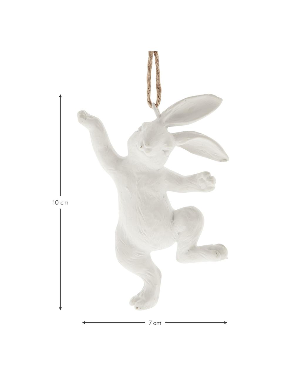 Deko-Anhänger Osterhase Semina, Polyresin, Weiß, B 7 x H 10 cm