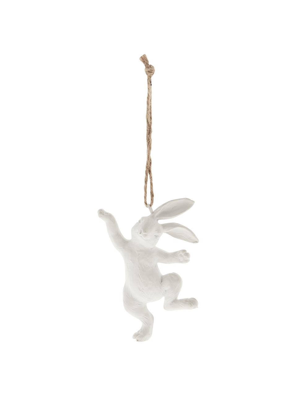 Deko-Anhänger Osterhase Semina, Polyresin, Weiß, B 7 x H 10 cm