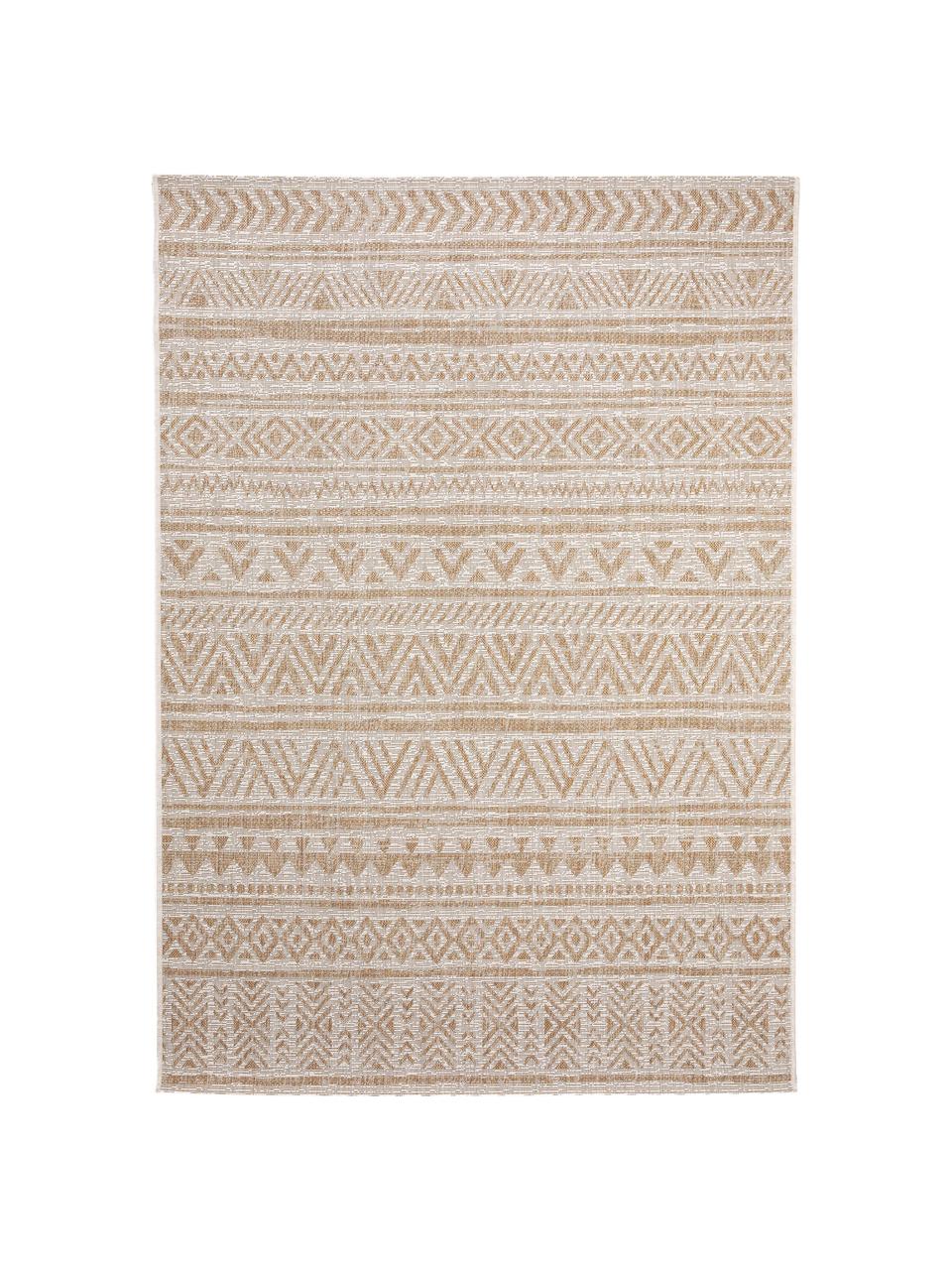 Tapis intérieur extérieur beige ethnique Cleo, 90 % polypropylène, 10 % polyester, Beige, tons bruns, larg. 240 x long. 340 cm (taille XL)