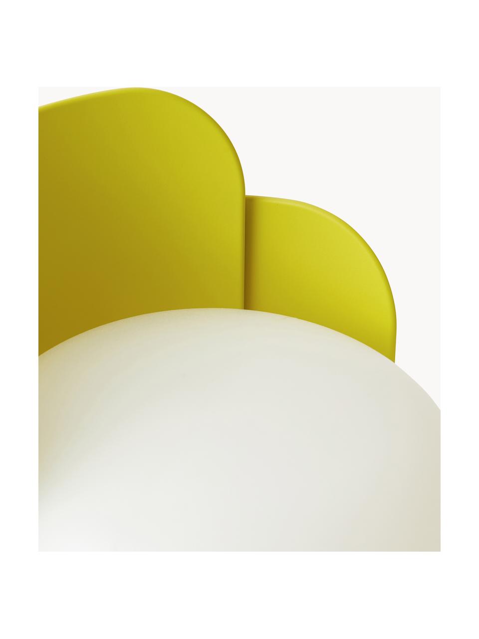 Kleine Tischlampe Blom, handgefertigt, Lampenschirm: Kunststoff, Weiß, Hellgrün, Ø 15 x H 24 cm