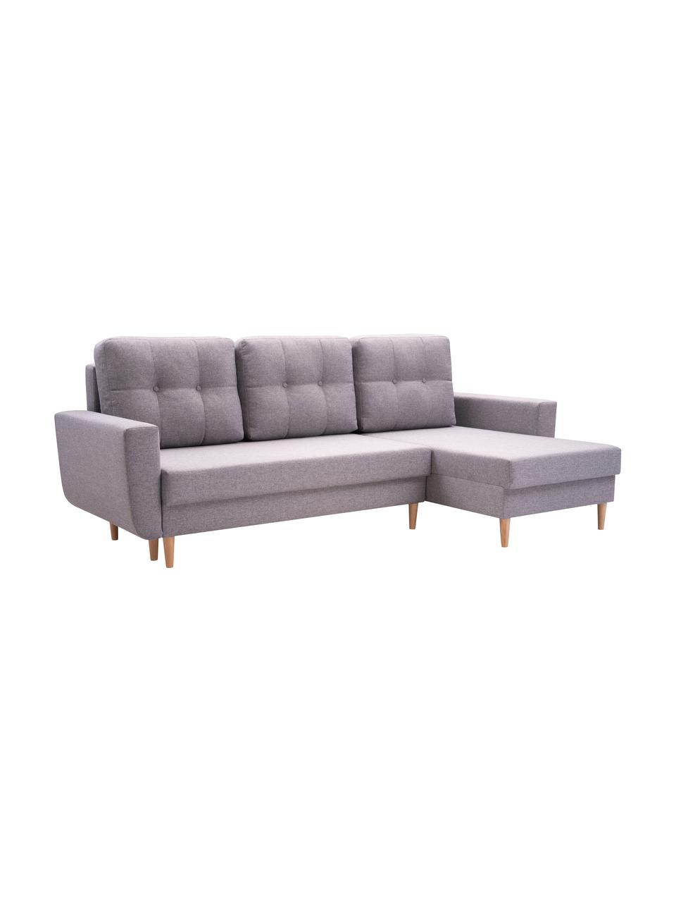 Sofa narożna z funkcją spania i miejscem do przechowywania Neo (4-osobowa), Tapicerka: 100% poliester, Jasny szary, S 230 x G 140 cm