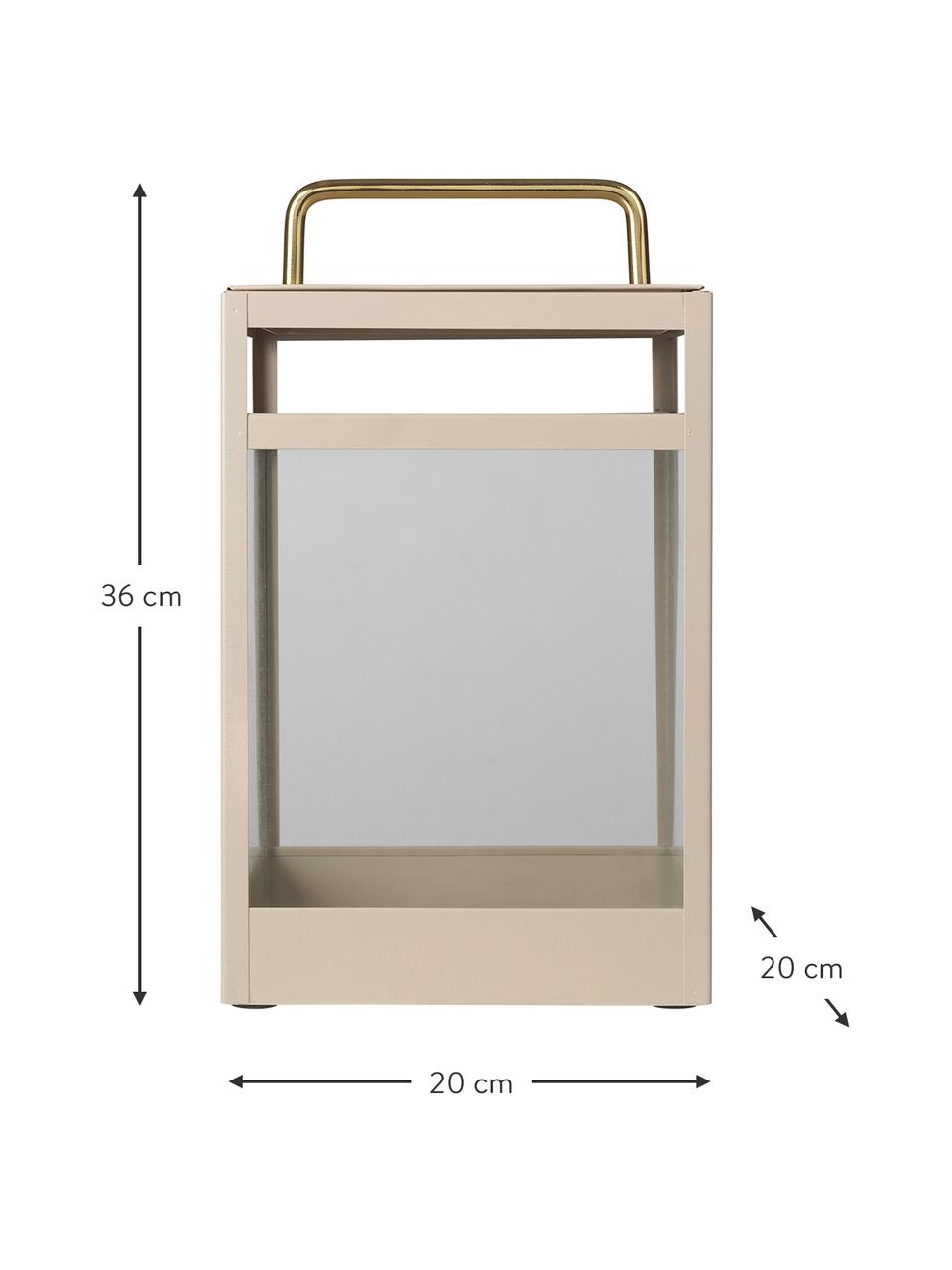 Lanterne Pure Nordic, Beige, larg. 20 x haut. 56 cm