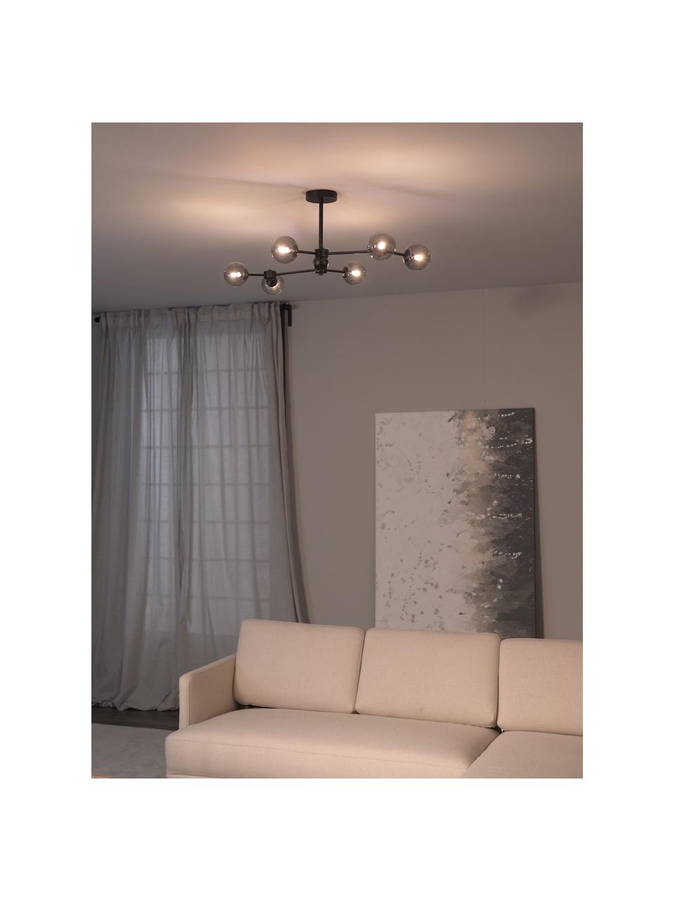 Grand plafonnier Aurelia, Gris, noir, larg. 110 x haut. 32 cm