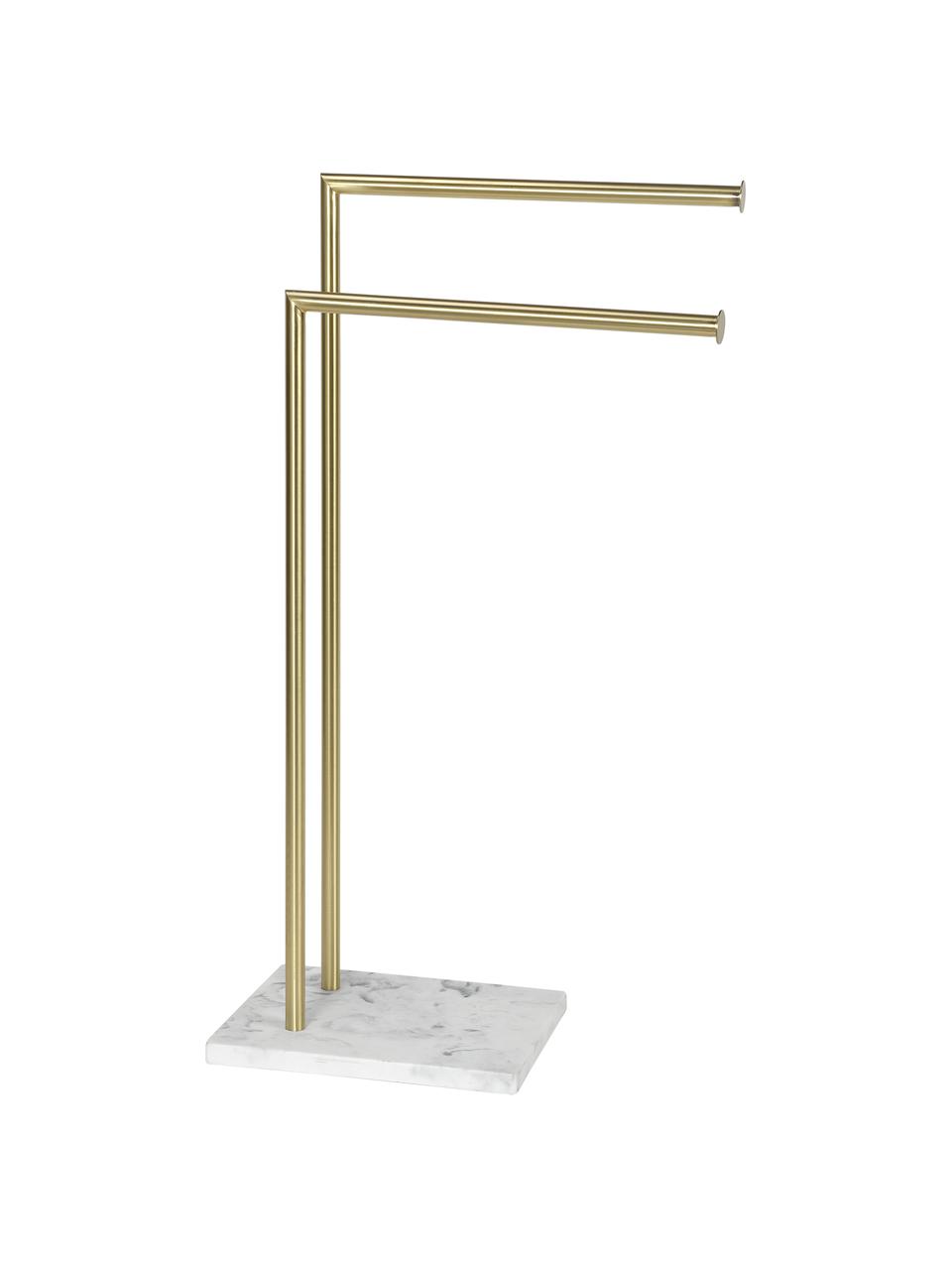 Porte-serviettes Albany, Couleur laitonnée, blanc, marbré, larg. 25 x haut. 83 cm