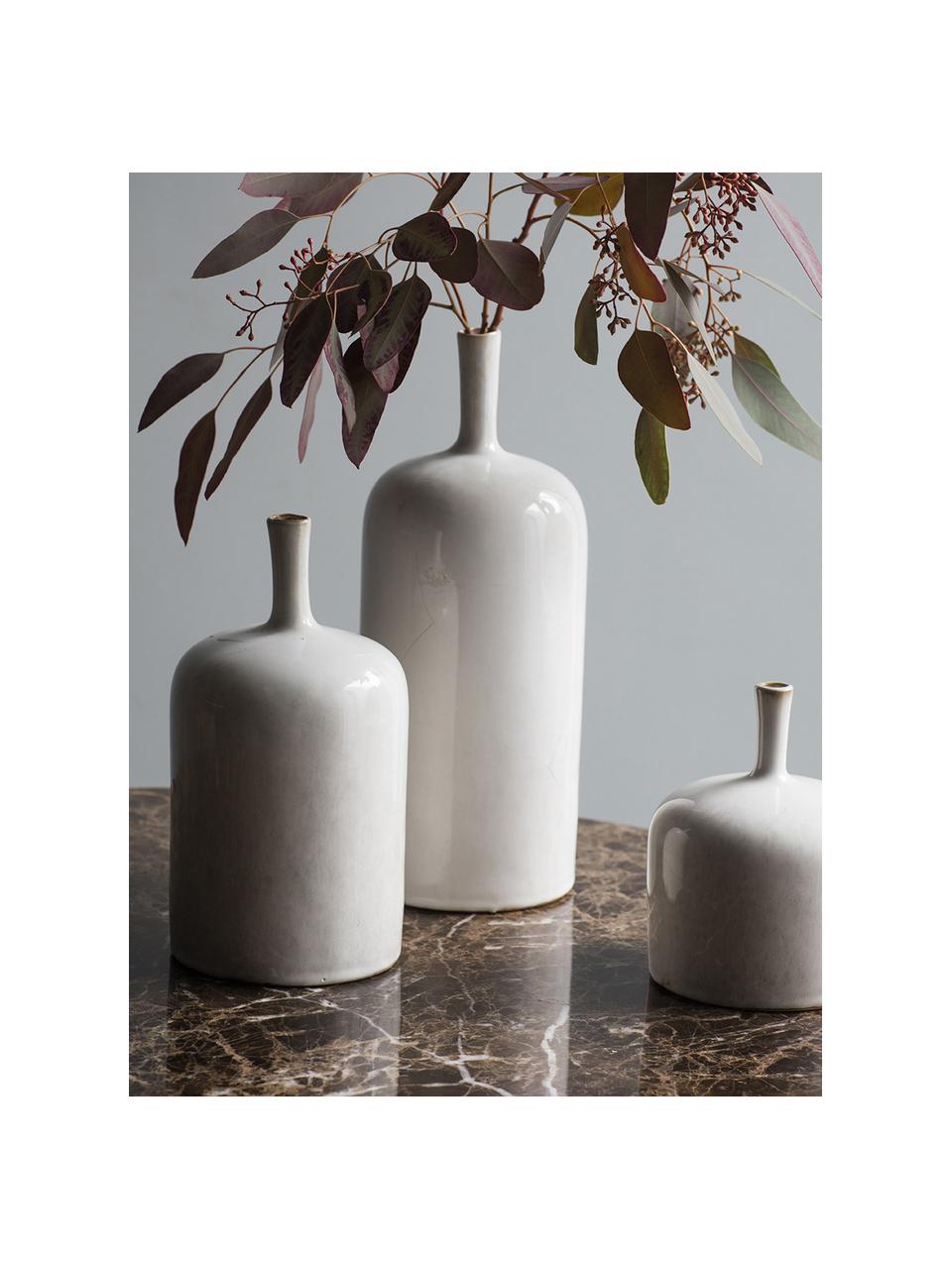 Set 3 vasi bottiglia Vormark, Ceramica, Bianco, Set in varie misure