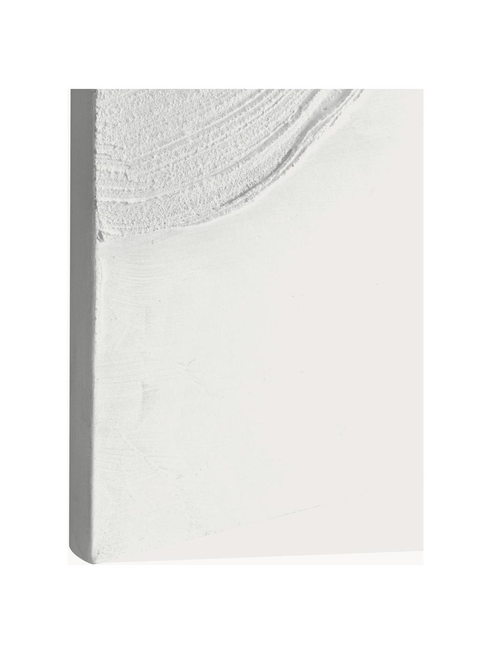 Leinwandbild Texture, Bild: Flachsfasern, Weiss, B 140 x H 70 cm