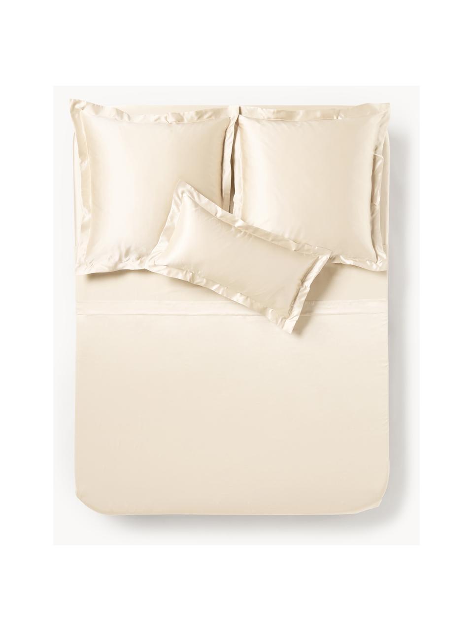 Seiden-Spannbettlaken Sylvie, Webart: Satin 22 Momme, Premium Q, Cremeweiss, B 90 x L 200 cm, H 25 cm