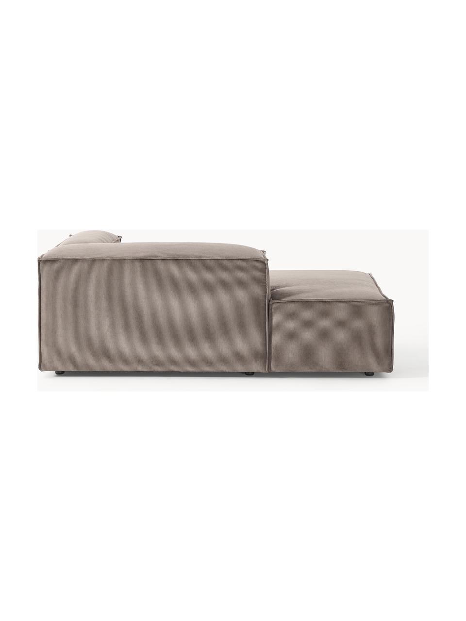 Ottomane-Eckmodul Lennon aus Cord, Bezug: Cord (92 % Polyester, 8 %, Gestell: Massives Kiefernholz, Spe, Cord Taupe, B 119 x T 180 cm, Eckteil rechts