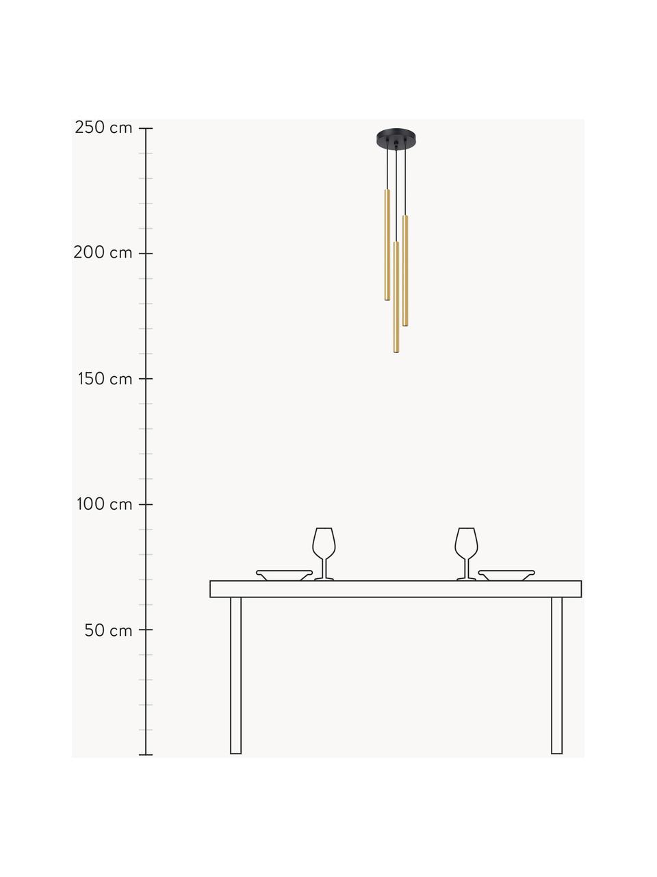 Kleine Pendelleuchte Fideus, Goldfarben, glänzend, Ø 20 x H 90 cm