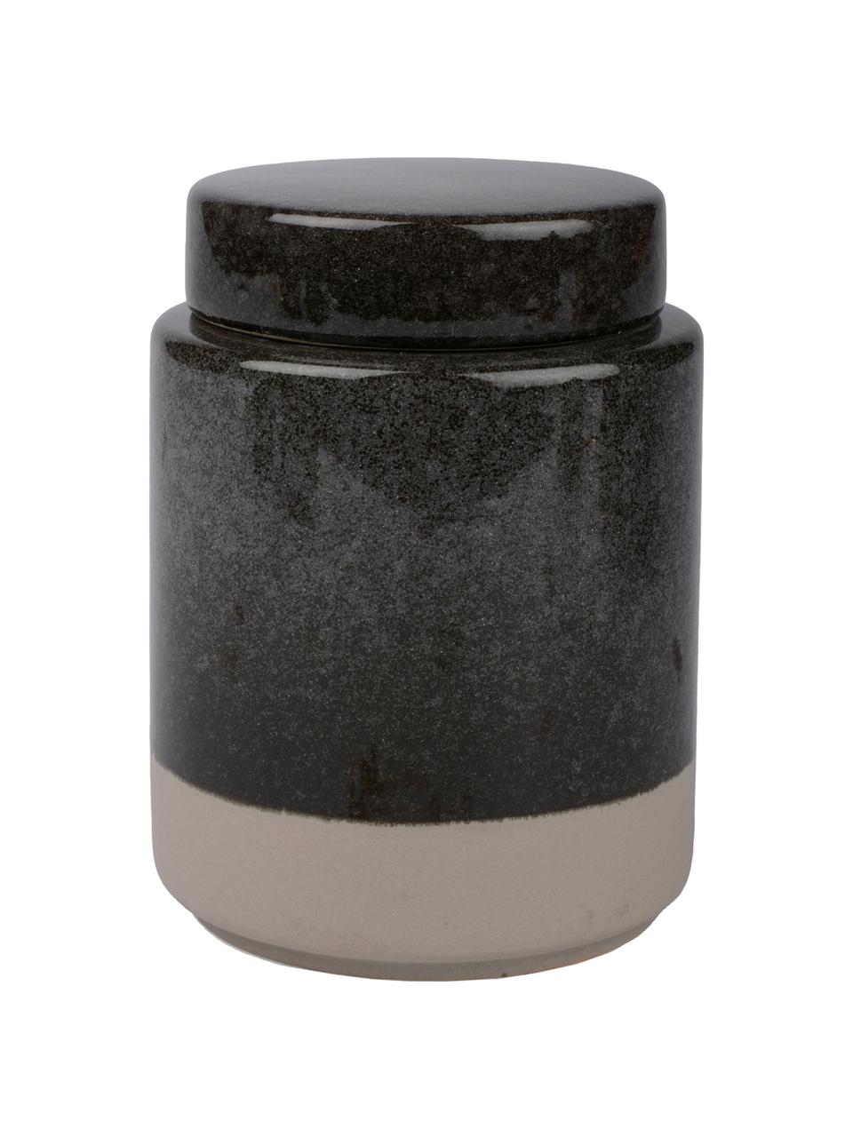 Úložná dóza Grego, Keramika, Tmavosivá, béžová, Ø 9 x V 13 cm