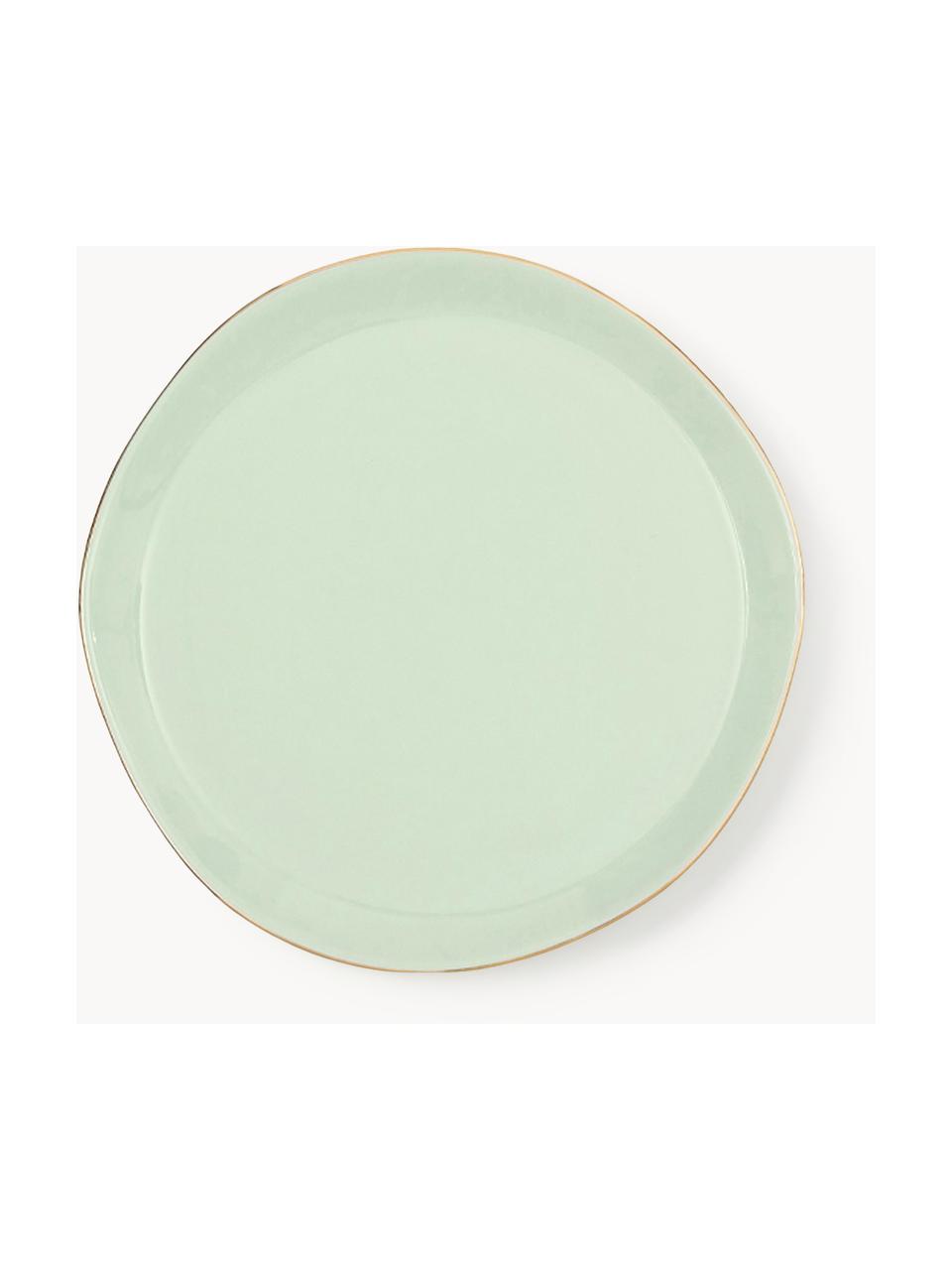 Plato postre Good Morning, Gres, Verde menta, Ø 17 cm