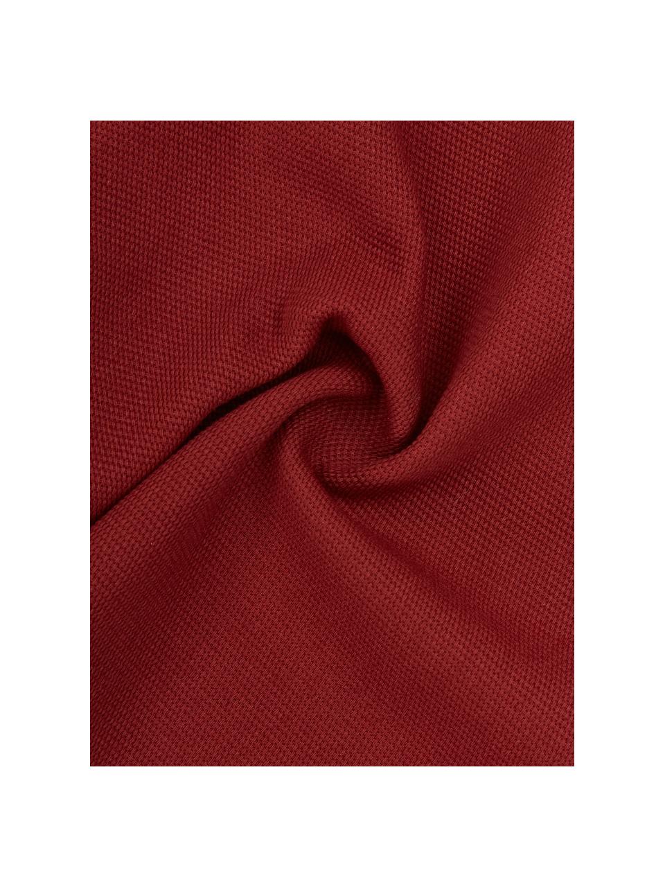 Housse de coussin en coton rouge foncé Mads, 100 % coton, Pourpre, larg. 40 x long. 40 cm