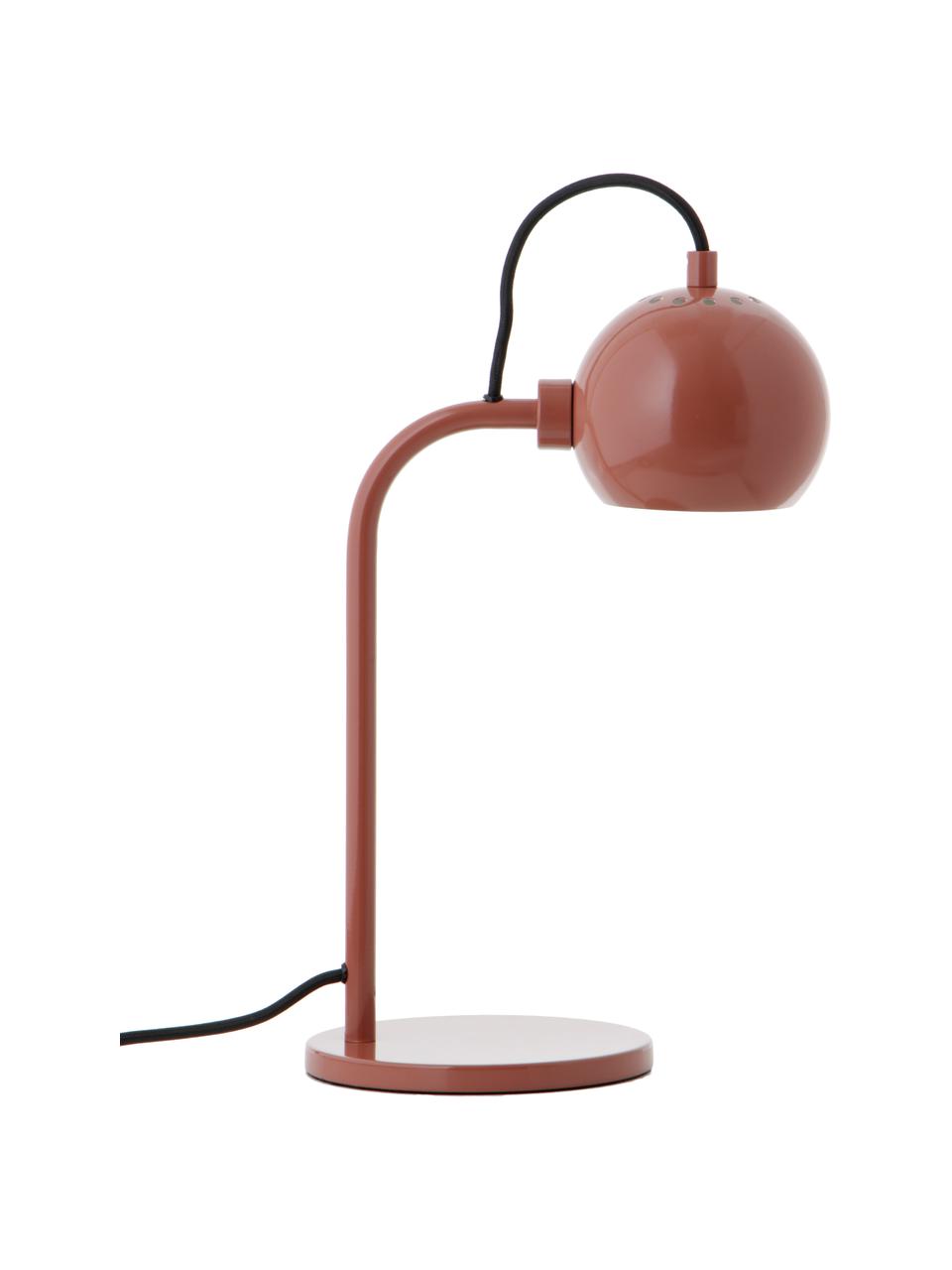 Lampada da tavolo di design color rosso vino Ball, Paralume: metallo rivestito, Base della lampada: metallo rivestito, Rosso vino, Larg. 24 x Alt. 37 cm