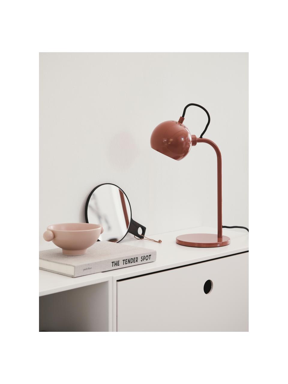 Lampada da tavolo di design Ball, Paralume: metallo rivestito, Base della lampada: metallo rivestito, Rosso marrone, Larg. 24 x Alt. 37 cm